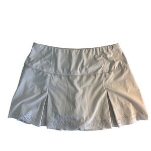 Lucky in Love‎ Tennis Skirt Skort Pleated Laser Cut Size L White Activewear